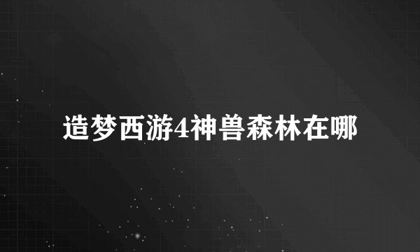 造梦西游4神兽森林在哪
