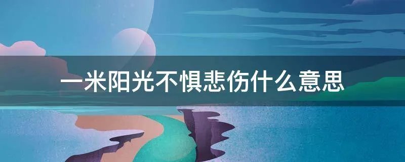 一米阳光不惧悲伤什么意思