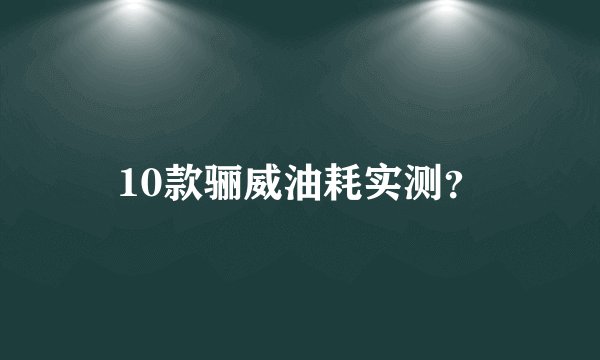 10款骊威油耗实测？