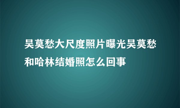 吴莫愁大尺度照片曝光吴莫愁和哈林结婚照怎么回事