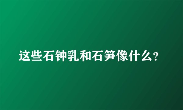 这些石钟乳和石笋像什么？