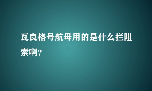 瓦良格号航母用的是什么拦阻索啊？