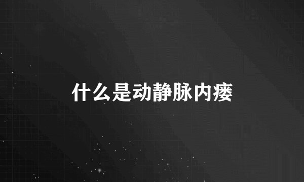 什么是动静脉内瘘