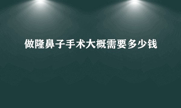 做隆鼻子手术大概需要多少钱