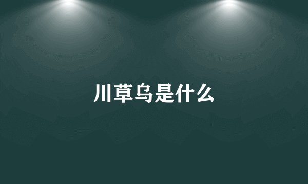 川草乌是什么