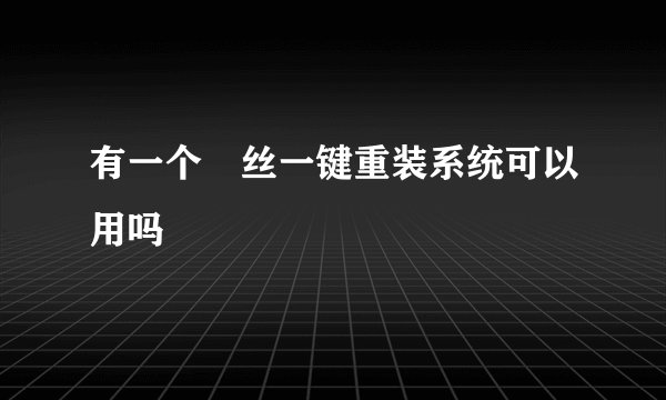 有一个屌丝一键重装系统可以用吗