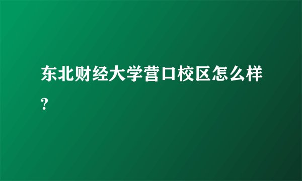 东北财经大学营口校区怎么样?