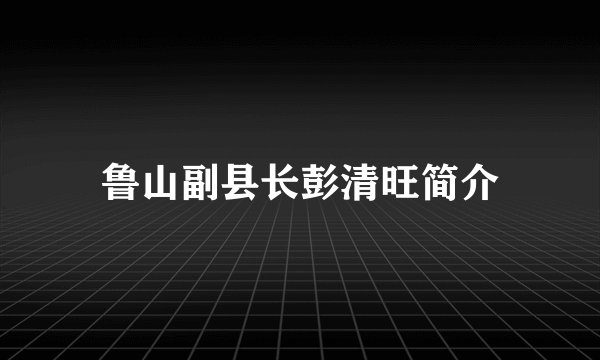 鲁山副县长彭清旺简介