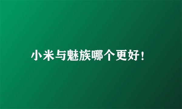 小米与魅族哪个更好！