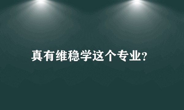 真有维稳学这个专业？