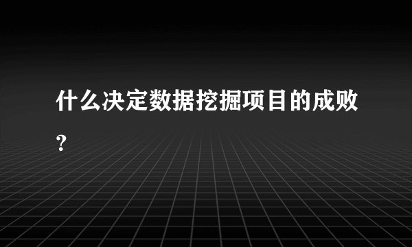 什么决定数据挖掘项目的成败？