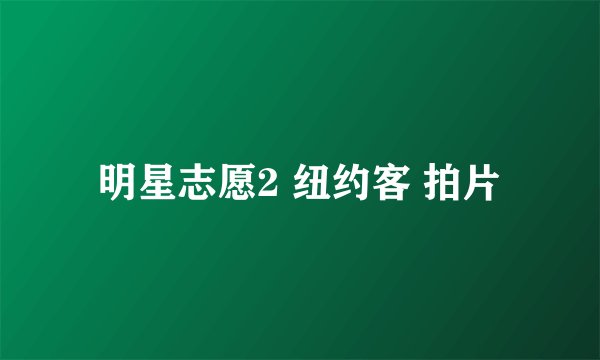 明星志愿2 纽约客 拍片