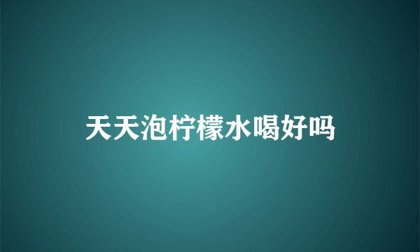 天天泡柠檬水喝好吗
