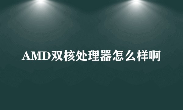 AMD双核处理器怎么样啊