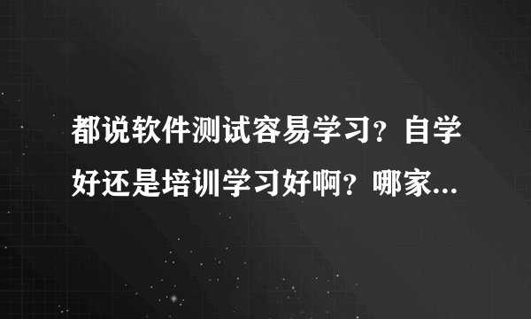 都说软件测试容易学习?自学好还是培训学习好啊?哪家机构好啊?没有接触过,完全小白