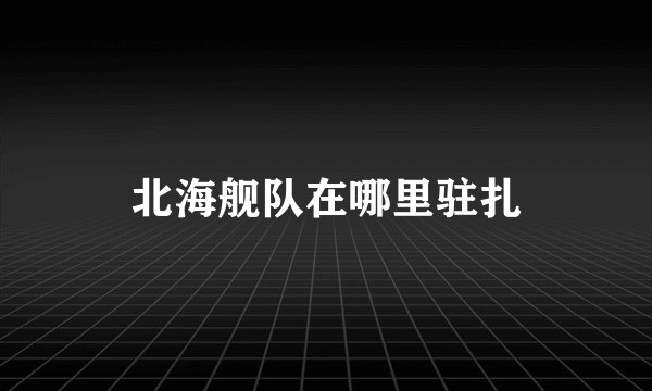 北海舰队在哪里驻扎
