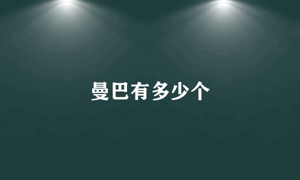 曼巴有多少个