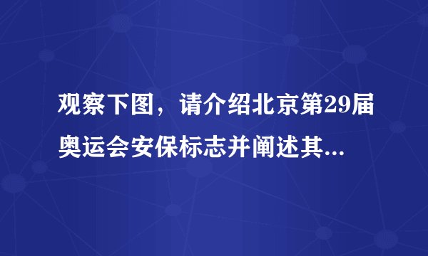 观察下图，请介绍北京第29届奥运会安保标志并阐述其创意内涵。（不超过200字）