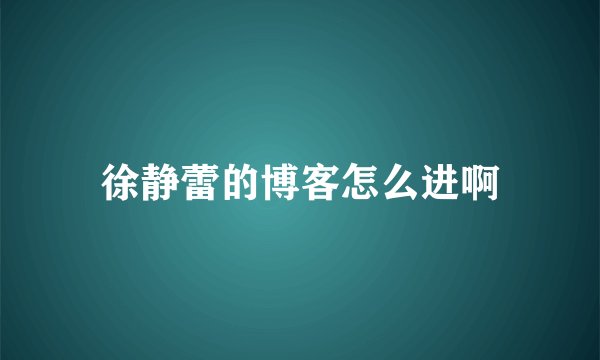 徐静蕾的博客怎么进啊