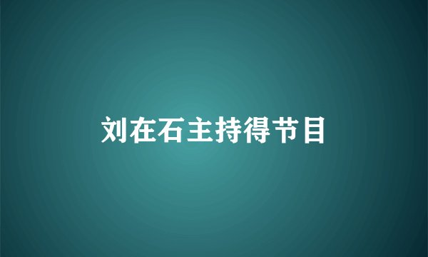 刘在石主持得节目