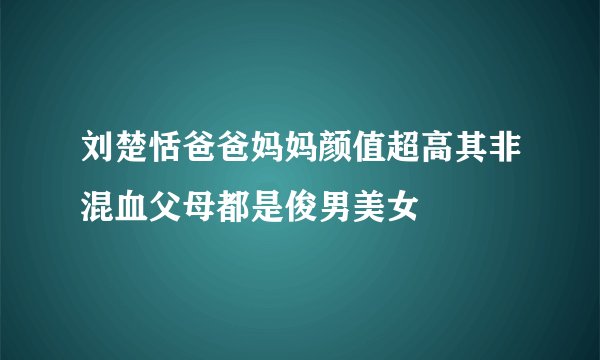 刘楚恬爸爸妈妈颜值超高其非混血父母都是俊男美女