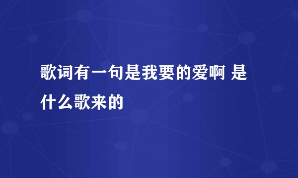 歌词有一句是我要的爱啊 是什么歌来的