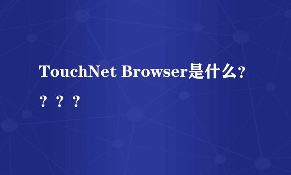 TouchNet Browser是什么？？？？