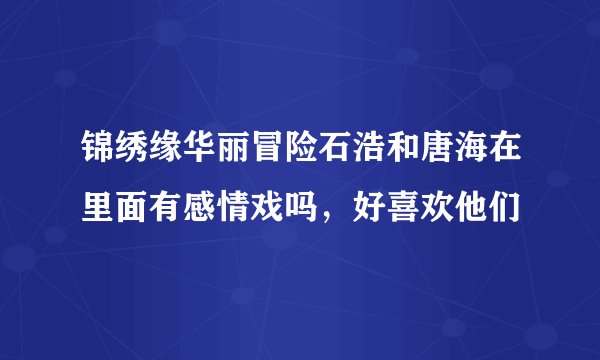 锦绣缘华丽冒险石浩和唐海在里面有感情戏吗，好喜欢他们