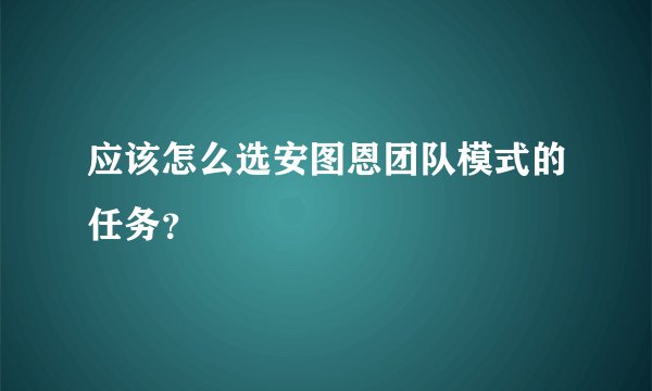 应该怎么选安图恩团队模式的任务？