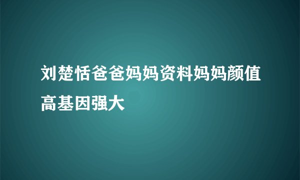 刘楚恬爸爸妈妈资料妈妈颜值高基因强大