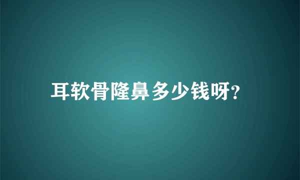 耳软骨隆鼻多少钱呀？