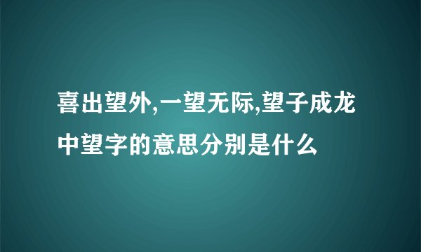 喜出望外,一望无际,望子成龙中望字的意思分别是什么