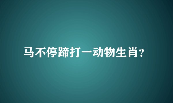 马不停蹄打一动物生肖？