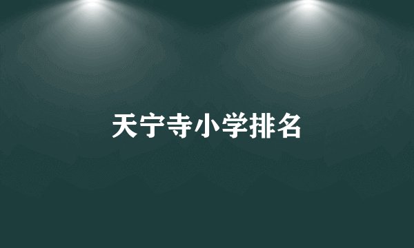 天宁寺小学排名
