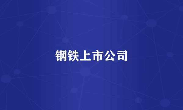 钢铁上市公司