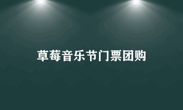 草莓音乐节门票团购