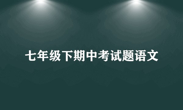 七年级下期中考试题语文