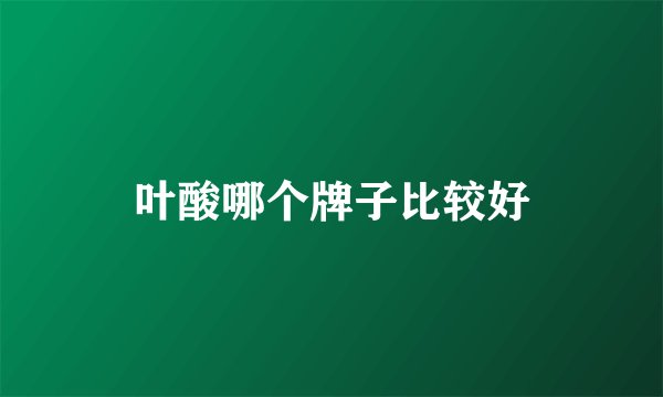 叶酸哪个牌子比较好