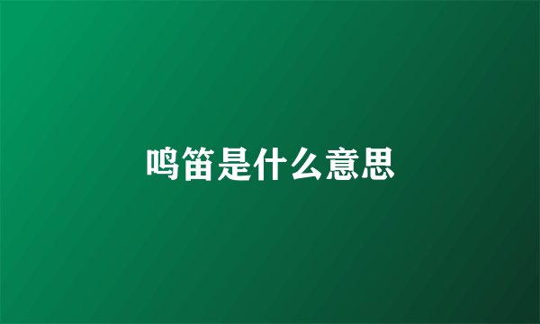 鸣笛是什么意思