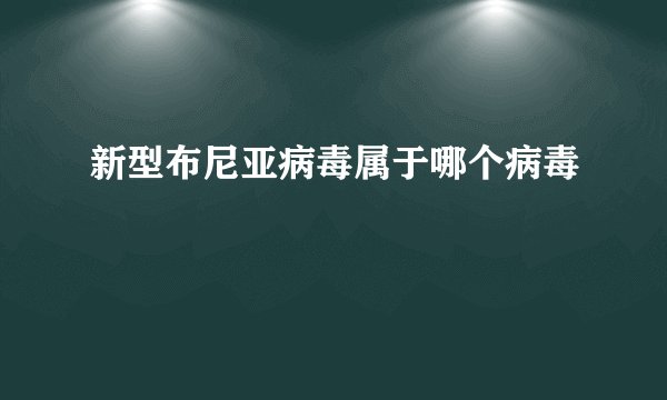 新型布尼亚病毒属于哪个病毒