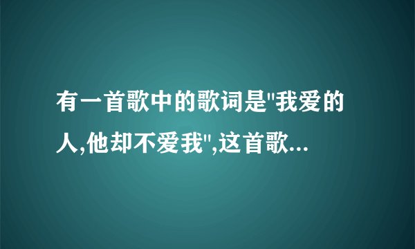 有一首歌中的歌词是