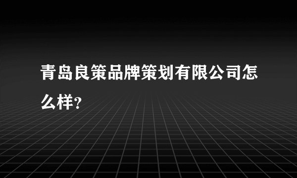 青岛良策品牌策划有限公司怎么样?