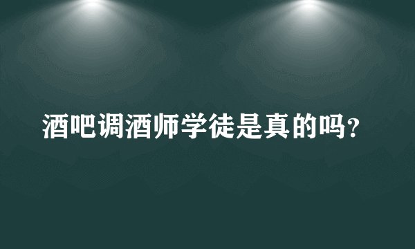 酒吧调酒师学徒是真的吗？