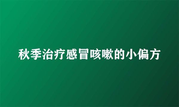 秋季治疗感冒咳嗽的小偏方