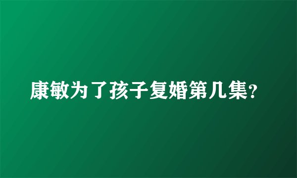 康敏为了孩子复婚第几集？