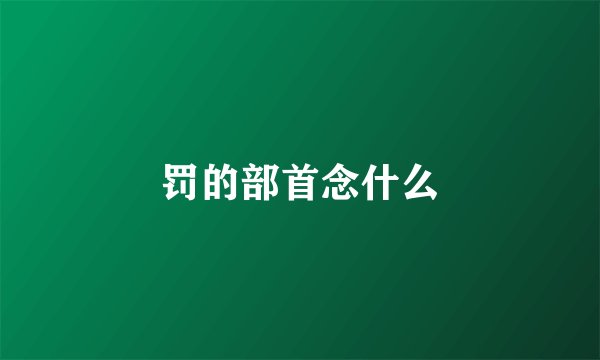罚的部首念什么