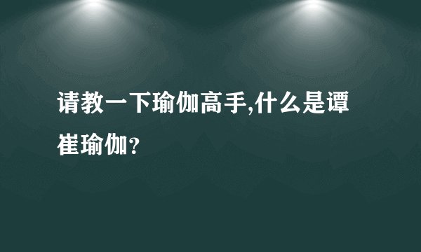 请教一下瑜伽高手,什么是谭崔瑜伽?