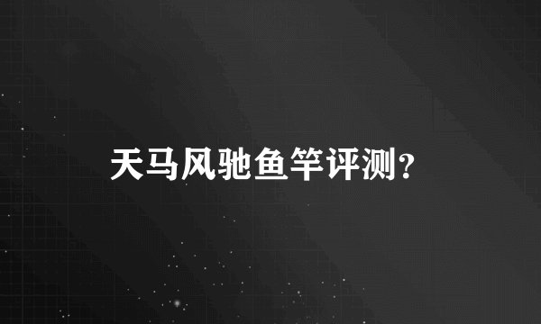 天马风驰鱼竿评测？