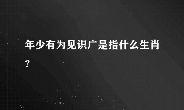 年少有为见识广是指什么生肖？