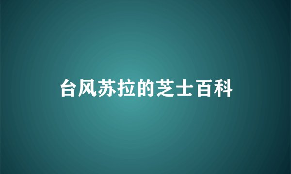 台风苏拉的芝士百科